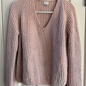 Cozy Pink V-Neck Sweater